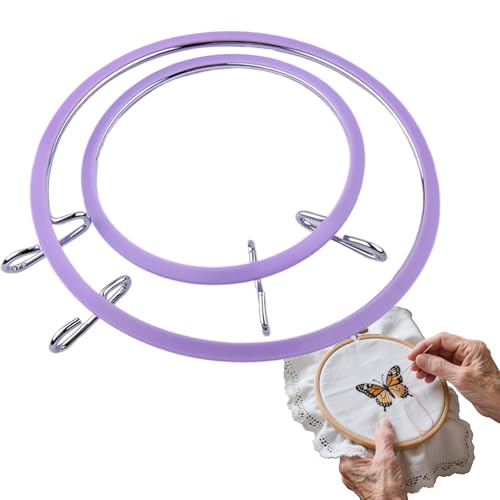 Generisch Bastidor de bordado - Marco de relleno con compensación de tensión, 2 piezas de accesorios de costura ajustables para artes decorativas, coronas festivas, proyectos creativos