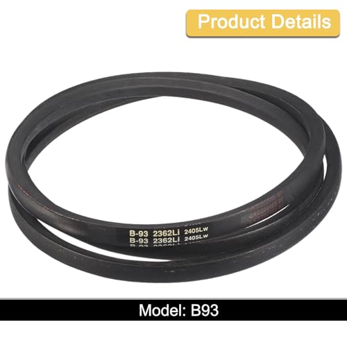 Image of uxcell 3 Pack B93 Classic Wrapped V-Belt, 96 inch Outside Circumference Wrapped Industrial Rubber V-Belt B Profile V-Belt for Industrial Machinery Equipment, Black