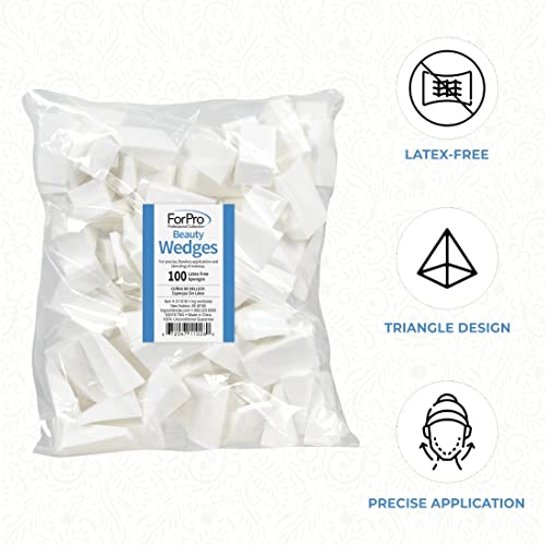 Forpro Beauty Wedges, Latex Free Foam Sponges, Makeup Blenders For Powder And Liquid Makeup, 100-Count #TOP2