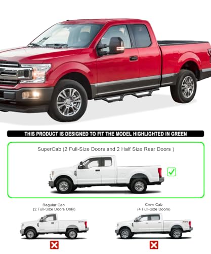 Estribos laterales de acero inox para Ford F150 y F-250 miniatura 2