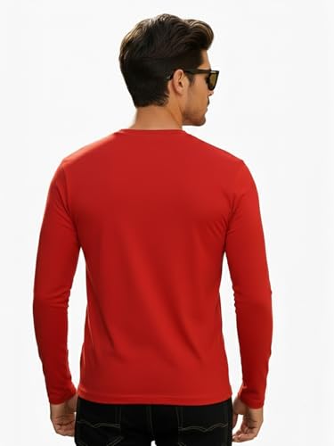 Image of Veirdo Pure Cotton Round Neck Regular Fit Solid Full Sleeve T-Shirt for Men & Boys (Available in Black, Cork, Green, Maroon, Navy, Swanwhite & White Color)