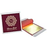 LumenGold 24K Premium Large Edible Gold Leaf - 25 Sheets - 8 x 8 cm - Tweezers included - Big Transfer sheets of Genuine Gold Foil - Cakes, Desserts, Food, Facials, Gilding, Luxury Cuisines