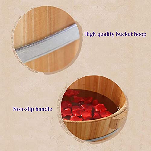Cubeta de madera para baño de pies, 30 cm grosor con tapa miniatura 3