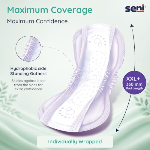 Image of Seni Lady Premium maximum long Bladder Control Pads - 30 pcs, Fully Breathable | Travel Friendly | Incontinence Protection | Absorbent | Skin-Friendly | Discreet & Comfortable