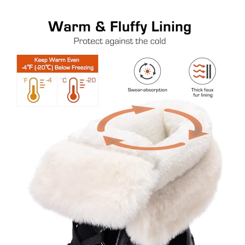 DREAM PAIRS Snow Winter Boots for Women Resistant Warm Mid-Calf Boots Faux Fur Lined Lace Up Anti-slip Outdoor Hiking Booties4