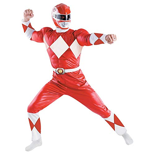 Power Rangers Red Ranger Costume Red Adult T-Shirt Tee, XXLarge