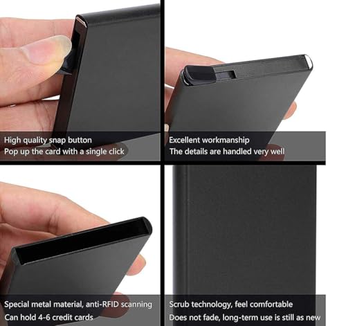 Image of FELSTAR Customized Name Engraved | Premium Credit Card Holder Metal Stylish Pop-up Holder Man Women Ideal Gift for Professionals (POP-UP Wallet)
