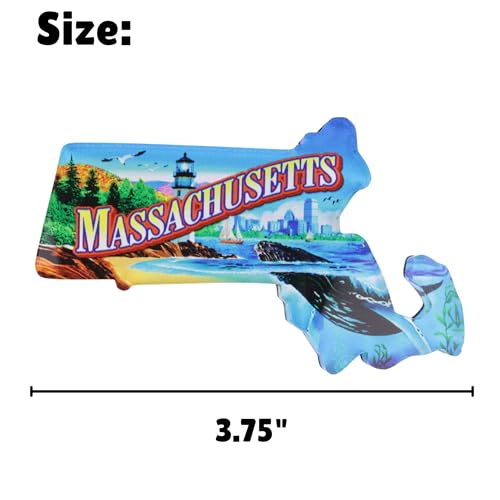 Imán acrílico con forma del estado de Massachusetts miniatura 5