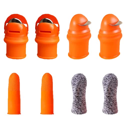 8 Pack Gardening Silicone Thumb Knife Harvesting Tool, New Upgrad Separator Finger Plant Fruit Picking Knife Garden Tool, Trim Garden Vegetable Gardening Tools, Plant Gardening Gifts (8 Pack/L)…
