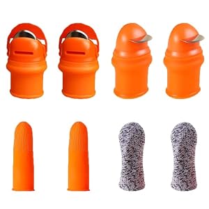 8 Pack Gardening Silicone Thumb Knife Harvesting Tool, New Upgrad Separator Finger Plant Fruit Picking Knife Garden Tool…