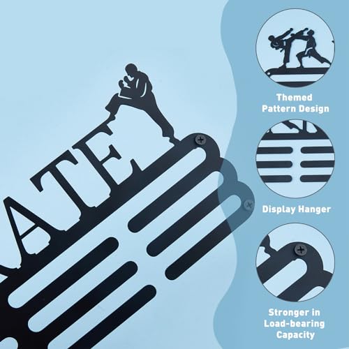 SUPERDANT Karate Medal Hanger Display Karate Sports Race Medals Holder Hook Hanger Ribbon Display Rack Metal Holder for Competition Medal Hanging Athlete Gift 15.75x6in by SUPERDANT - Used condition - Image 3