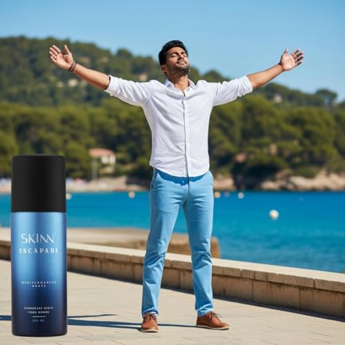 Image of Skinn By Titan | Escapade Mediterranean Grove Deo - 150 ml|Perfume For Man| Gift Set For Men | Long Lasting Smell Deoderant |Dermatologically Approved | Fresh & Spicy |Everyday Body Spray