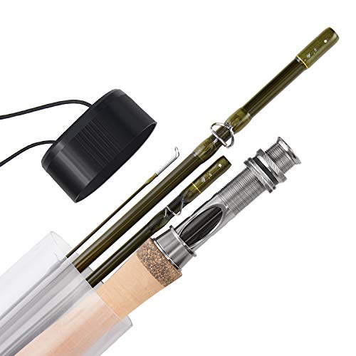 Piscifun Fly Fishing Rod 4 Piece 9Ft Graphite - Im7 Carbon Fiber Blank - Accurate Placement - Ingenious Design - Chromed Guide And Durable Rod Tube 7Wt #TOP4