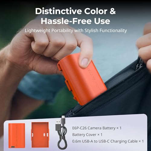 Image of SMALLRIG LP-E6P Battery for Canon, 2520mAh USB-C, 2.5H Quick Charge | for LP-E6NH LP-E6N LP-E6, for Canon EOS R6V,R6 Mark III /II, R5 Mark II,C50,R5,R6,R7,5D Mark II,5D Mark IV,60D,70D,80D,90D