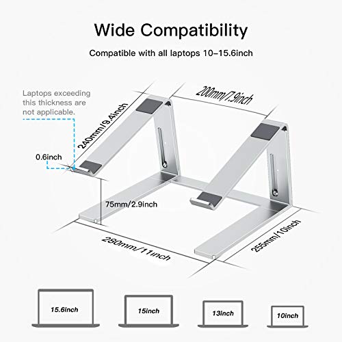 Gikersy Laptop Stand Adjustable Height, Ergonomic Computer Stand For Desk,Aluminum Detachable Laptop Riser Notebook Stand Compatible With Macbook Air Pro, Dell Xps, More 10-15.6" Laptops #TOP6