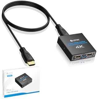 ESYNiC HDMI Splitter 1 in 2 Out 4K/30Hz con Cavo HDMI 1m e Cavo USB-C, UHD 4Kx2K 2 Vie HDMI Amplificatore Distributore, Supporta 3D 1080P 2160P 30Hz HDCP 1.4, per Fire Stick Console