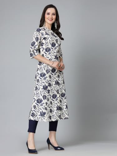 Image of Stylum Women's Floral Printed Rayon A-Line Kurta