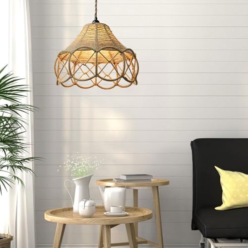Lámpara de techo de metal con cesta de flores ideal para dar un toque acogedor al salón 4