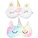 Masque de Sommeil licorne BESTZY Masque de Nuit Licorne 2 pièces Masque de Sommeil en Peluche pour Voyage Mignon Femme Enfant