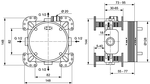 Ideal Standard BD193AA Ceraline Armaturen-Paket Komplett-Set, Waschtischarmatur Badearmatur Bad-Wasserhahn Mischbatterie, Wassersparend, Chrom