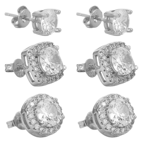 NOLITOY �X�^�b�h�s�A�X 3�g ���f�B�[�X �����Y ���E���h�X�N�G�A �L���[�r�b�N�W���R�j�A �X�^�b�h�s�A�X �C���[�W���G���[�Z�b�g ���f�B�[�X �N���X�}�X �o�b�O�l�ߕ� �V���o�[