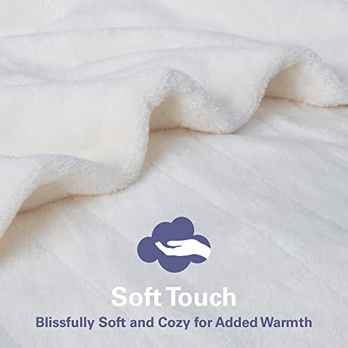 King Size Electric Blanket With Dual Control, Micro Plush Heated Blankets | Machine Washable With 20 Heating Levels & 10 Hours Shut Off, Ul Certified | 90X100 Inch, Ivory #TOP5
