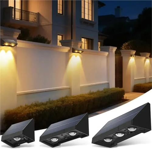 Mur solaire extérieur blanc chaud pour éclairage de clôture de jardin