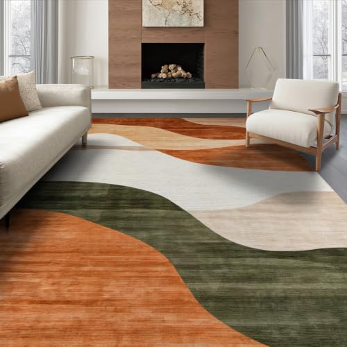 ODIKA 8'x10' Washable High Traffic Area Rug, Unique Artistic with