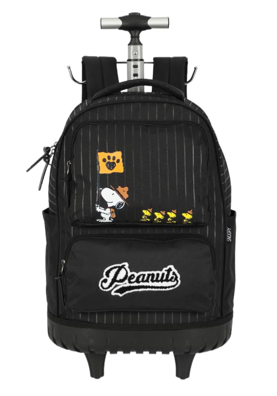 Mochila De Rodinha Snoopy Luxcel Preta Mc47772sn