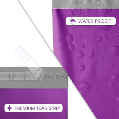 Image of Metronic Poly Mailers 19x24 500 Pack Large Shipping Bags, Strong Adhesive Mailing Bags, Waterproof and Tear-Proof Multipurpose Envelopes for Clothing, Small Business,Boutique, Postal Bags Purple