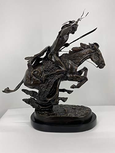 Estatua sólida de bronce americano Cheyenne miniatura 2