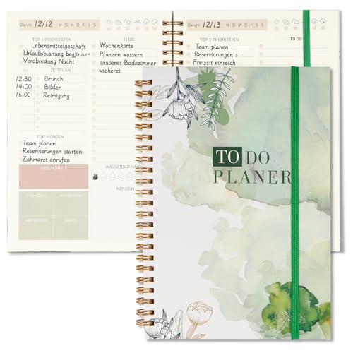 INYEEXUP Tagesplaner Notizbuch A5-60 Blätter (120 Seiten) To Do Listen Block Undatiert, Daily Planner 2024 und Mehr Perfekter To Do List für Büro, Schule Organizer, Rückkehr zur Schule Must-Have