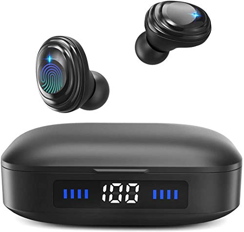 Wireless Earbuds,Xunpuls Bluetooth 5.0 in-Ear TWS Earbuds Auto Pairing Earphones with 2000mAh Charging Case LED Battery Display 95H Playtime, IPX7 Waterproof Built-in Mic Headsets for Sports Running