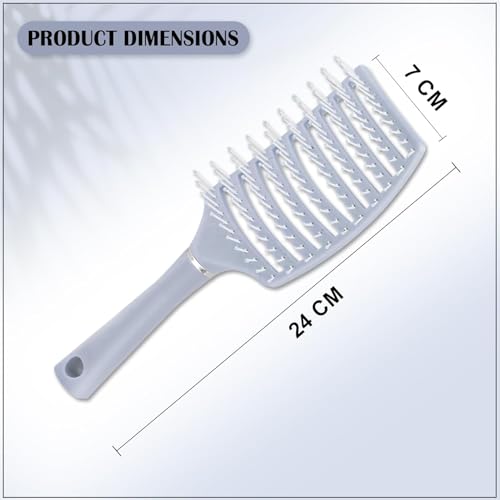 Image of OTAK Detangling Hair Brush for Women Men Kids, Curly Hair Brush Wet Dry Styling Comb, Anti Breakage Scalp Massager, Frizz Control Grooming Tool, Portable Salon Home Travel Accessory - Purple