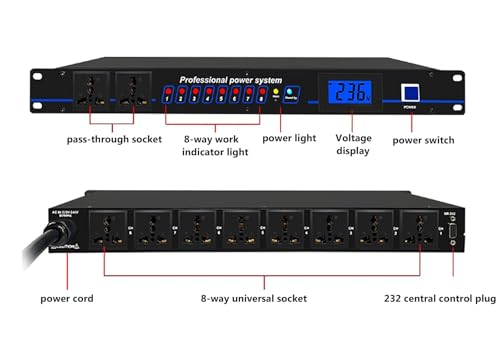 Ecualizador de audio para hogar McbeAn, ecualizador estéreo, salida de potencia de 8 canales, pantalla LCD de nivel de frecuencia en tiempo real, conmutador de tiempo hacia adelante y hacia atrás, para estaciones DJ y otros instrumentos musicales miniatura 6