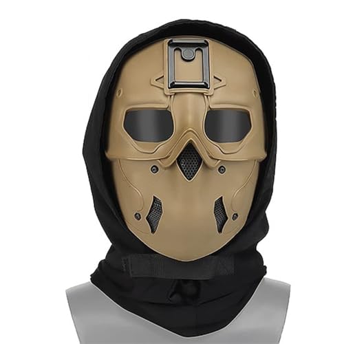 Masque tactique de protection intégrale avec capuche et adaptateur vision nocturne airsoft
