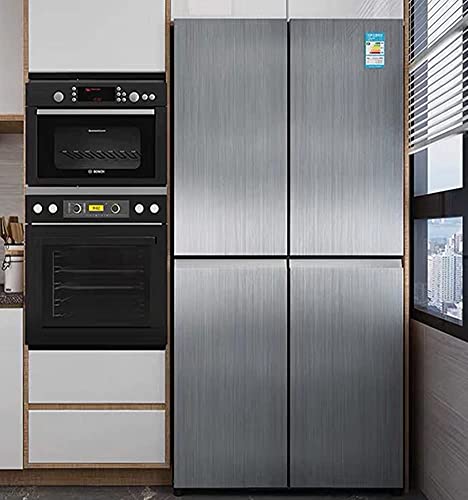Image of WISDOM Vinyl Silver Stainless Steel Contact Paper Brushed Peel and Stick Wallpaper Self Adhesive Wallpaper Metal Look Wallpaper for Countertops Kitchen Cabinets (12 by 280inches, Silver Brushed)
