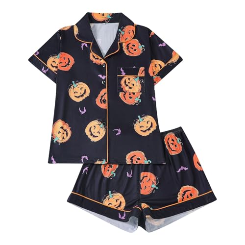 Pijama de Halloween para mujer de estilo europeo casual para dormir sin pasar calor