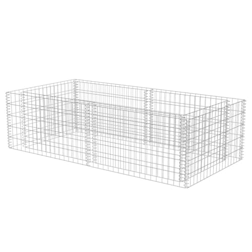 vidaXL Jardinera de Gaviones de Forma Rectangular Acero Galvanizado Macetero