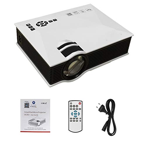 Mini-Projektor Smart 1080P Projektor Heimkino Full HD Video Mobile Beamer Smartphone-TV Zoom Build in Speaker mit Fernbedienung (Color : White)
