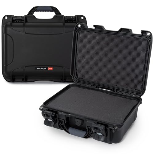 Image of NANUK 915 Hard Case with Cubed Foam - Compact Waterproof Travel Camera Hard Case with Padded Dividers, 13.8 inch x 9.3 inch x 6.2 inch - Dustproof and Impact Resistant, Airline Carry-On Approved - Black