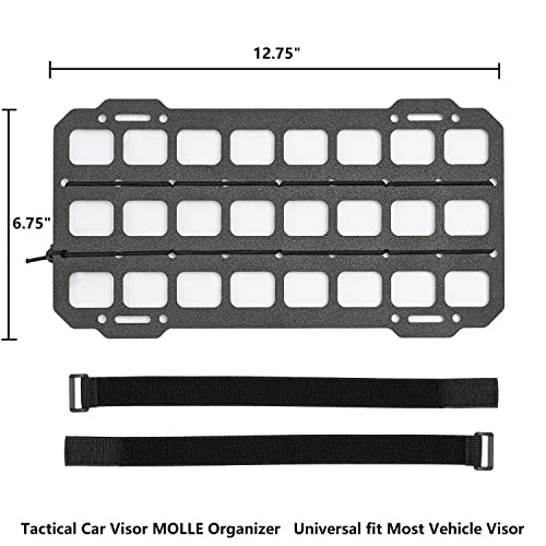 Dotacty Vehicle MOLLE Panel Car Visor Organizer Storage Rack Rigid Insert Panel for Backpack Tactical Accessories Gear Holder Molle Pouches EDC Gadgets Small Tools Pens Sunglasses by Dotacty - Used condition - Image 6