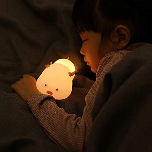 Lámpara nocturna de silicona para niños color rosa miniatura 3