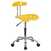 Flash Furniture Vibrant Orange-Yellow and Chrome Swivel Task Chair with Tractor Seat