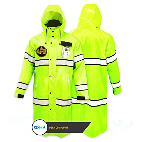 KwikSafety (Charlotte, NC) TORRENT Class 3 Safety Trench Coat | High Visibility Waterproof