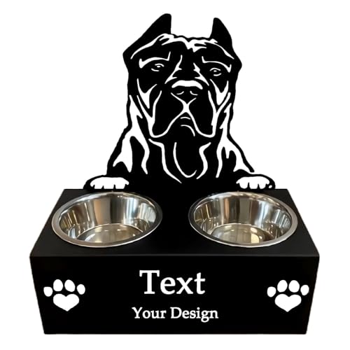 FSDFVD Personalized Dog Food Bowl Holder-Customized with Your Pet's Name, ...