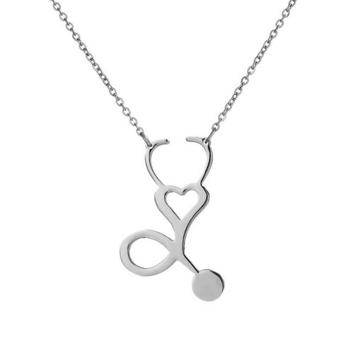 M Men Style Stethoscope Nursing Themed Medical Jewelry Gifts For Medical Staff Students Doctor Silver Plated Stainless Steel Pendant Necklace Chain For Men And Women (B09V11F9CT) Amazon Price History, Amazon Price Tracker