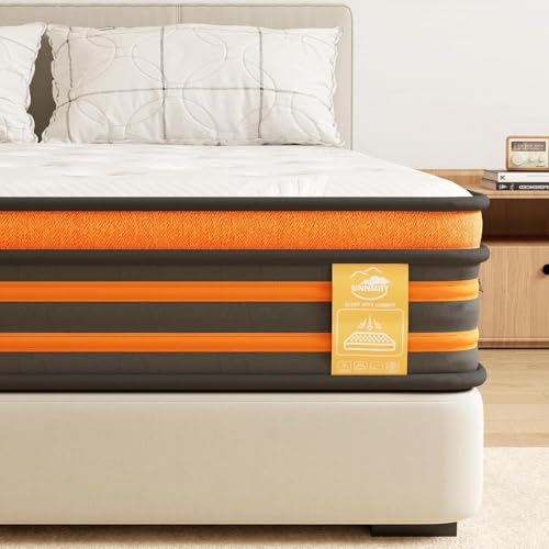 SCEPKN 4FT6 Double Mattress, 9-Zone Gel Memory Foam, 10 Inch Pocket Sprung Hybrid Orthopedic...