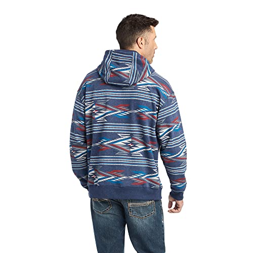 ARIAT Men's Allover Chimayo Print Hoodie, Blue2