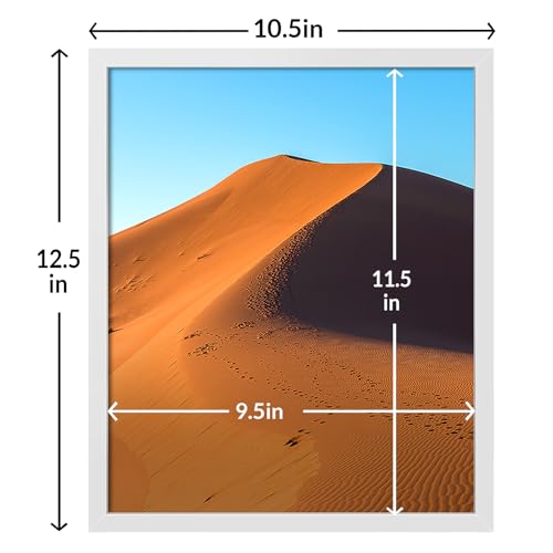 Image of LaVie Home 10x12 Picture Frame for Wall Display, 10x12 White Picture Frame with HD Plexiglas, 10 x 12 Poster Frame 1 Pack, Display Frame for Vertical or Horizontal, Classic Collection